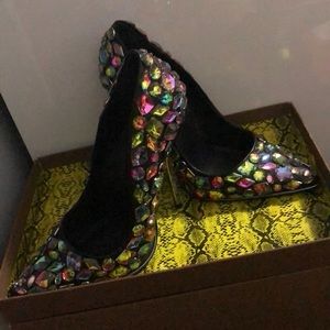 Rainbow stone heels